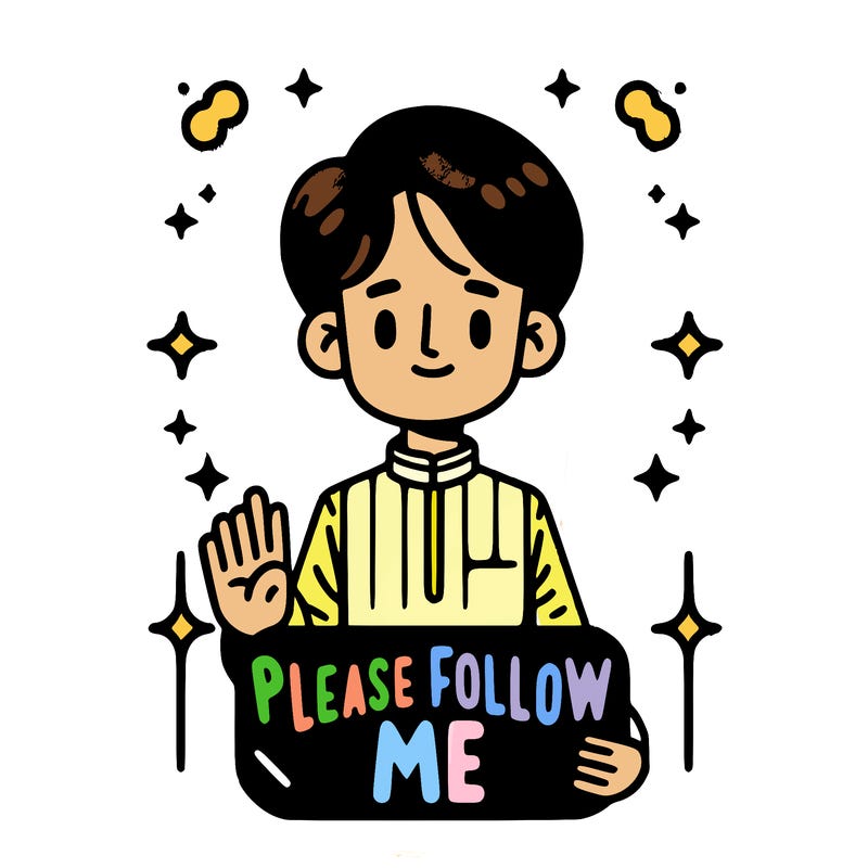 please follow me