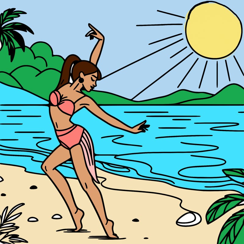 dancer on beach
