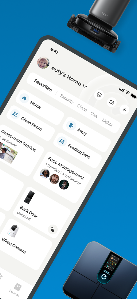 Unified dashboard of the eufy app for managing smart home security and devices