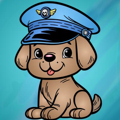 dog in  cap