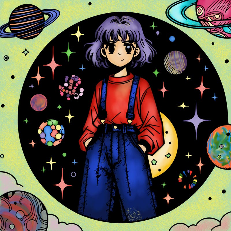 manga girl with a jean