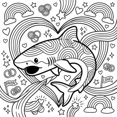 Embrace the spirit of Pride Month with this delightfully unique cookiecutter shark coloring page! This template combines marine wonder with symbols of love and diversity for a truly special creative experience.