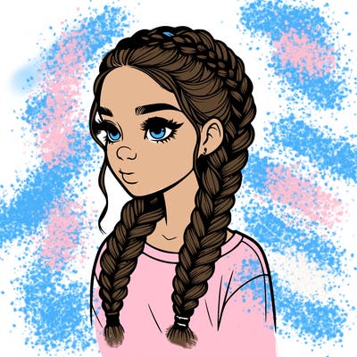 realistic girl with braids