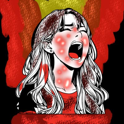 screaming realistic, girl