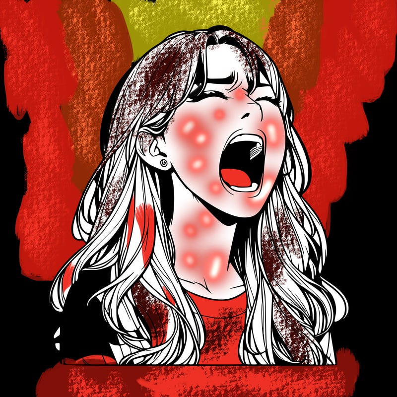 screaming realistic, girl