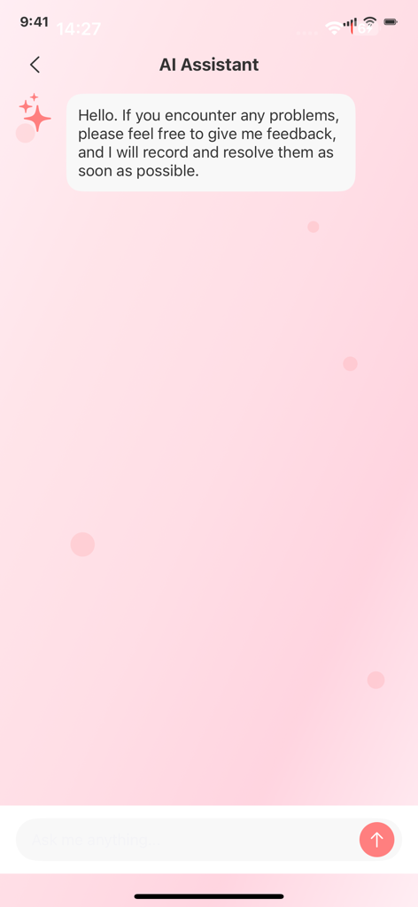 AI assistant chat screen within the Lirae cosmetic tracking app