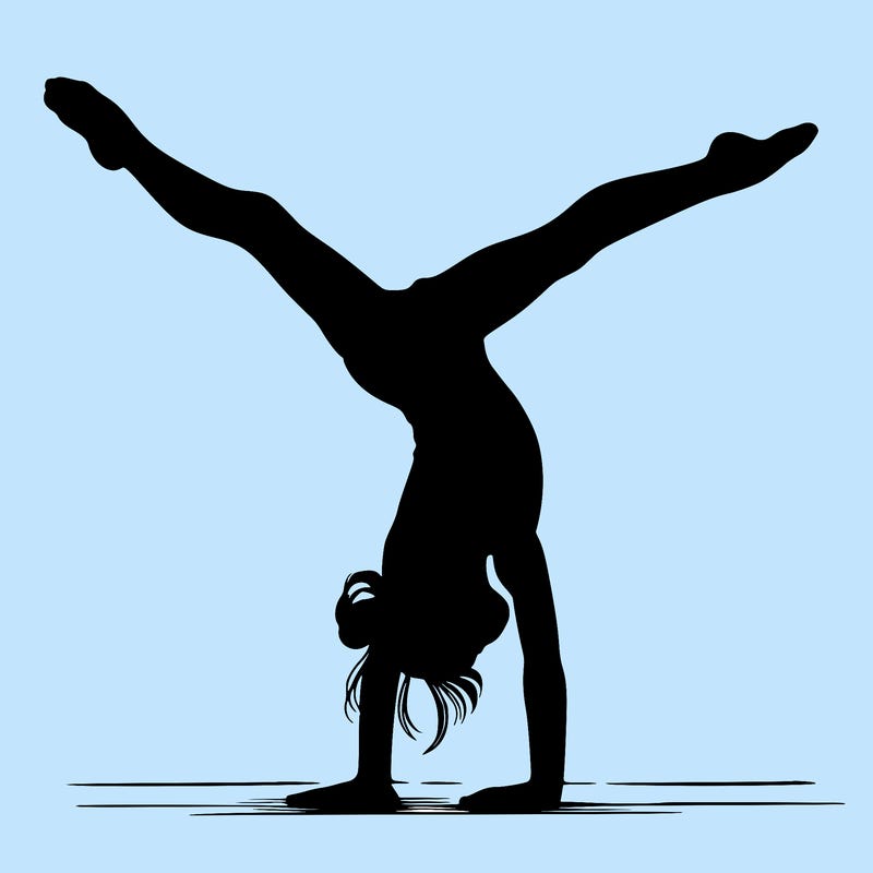 realistic gymnastic hand stand girl in four splits