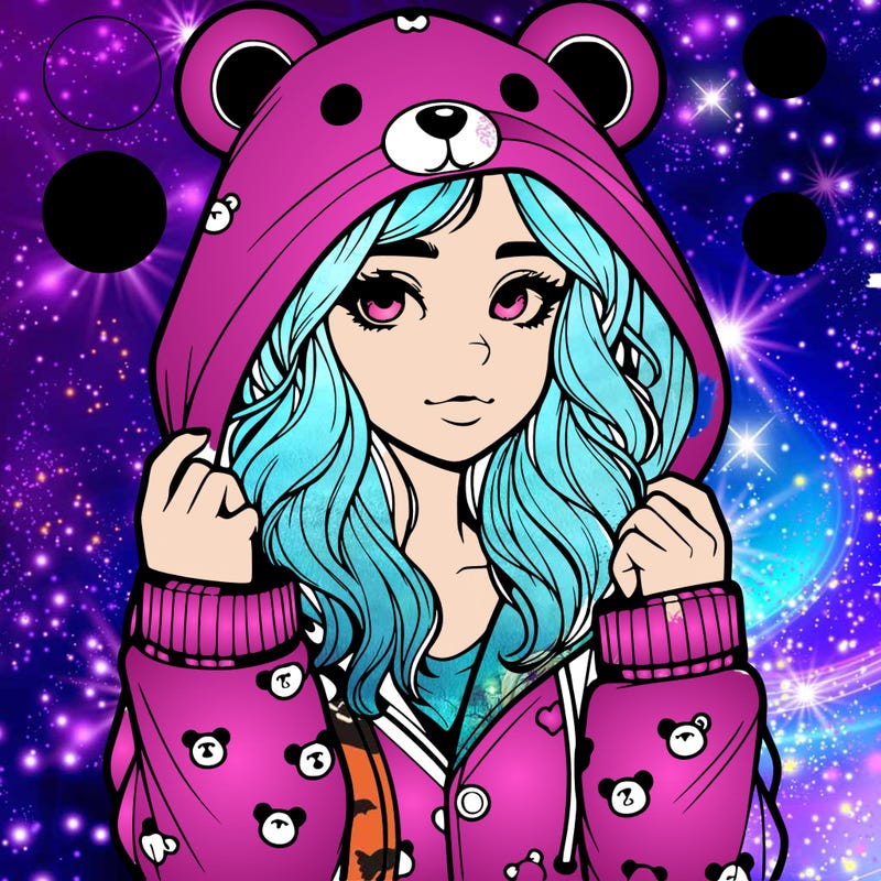 realistic girl in a animal pjs hoodie