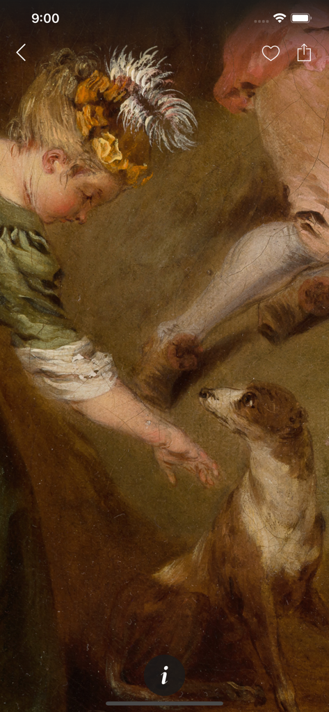 SC The Frick Pittsburgh - High resolution detail of a classical oil painting featuring a woman and a dog