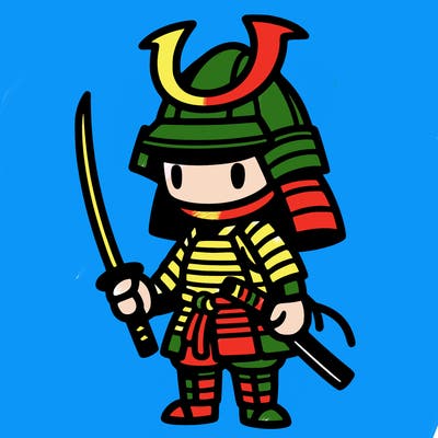 samurai in simple japanese armor