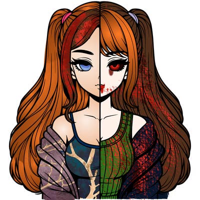 realistic girl split