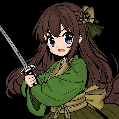 japanese teen girl with a sword anime