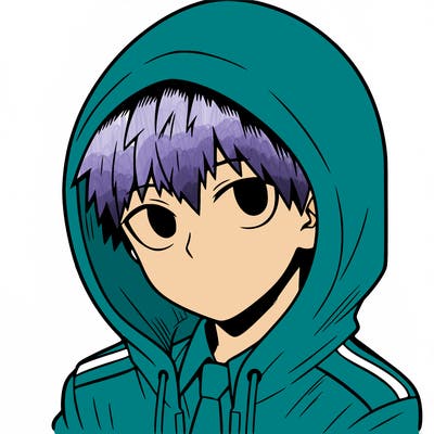 manga character with a hoodie