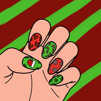 cute christmas nails