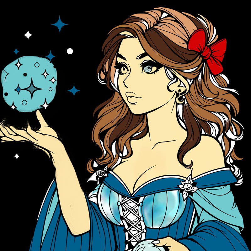 realistic women sorcerer using magic