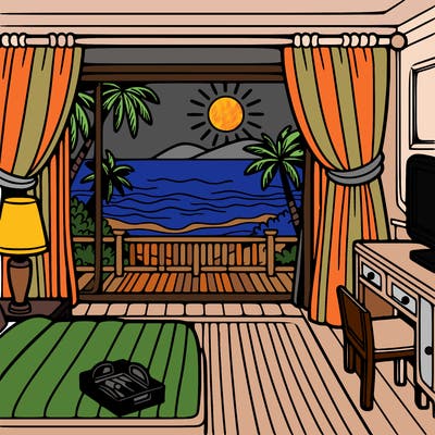 hotel room view of the beach