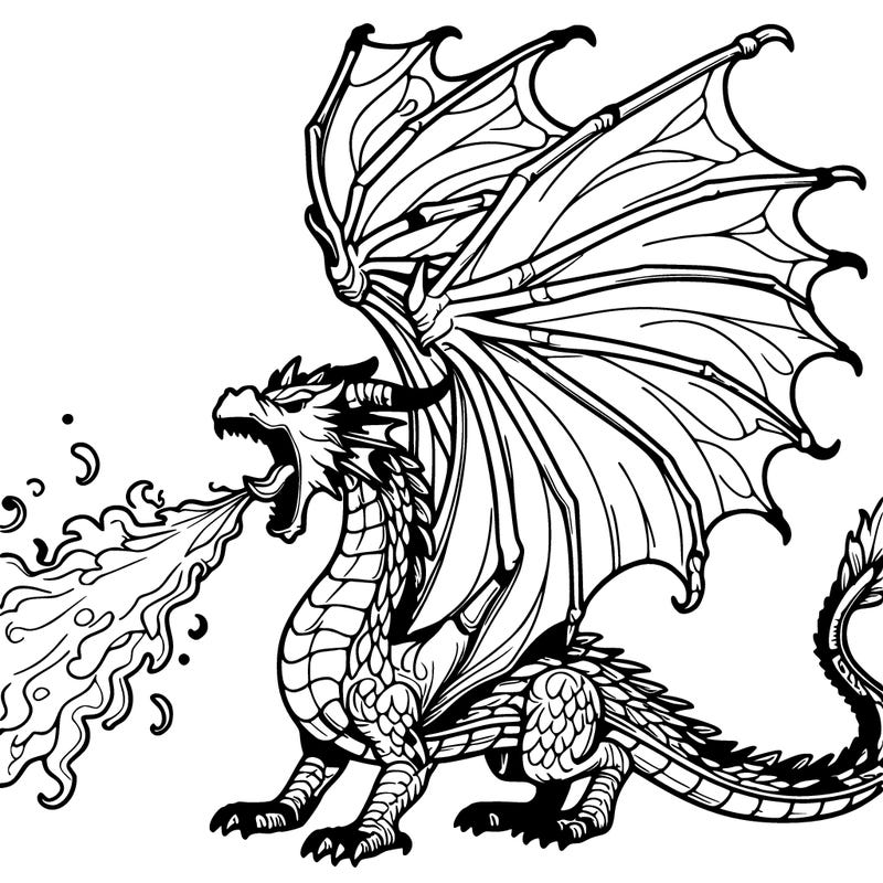 a realistic fire breathing dragon