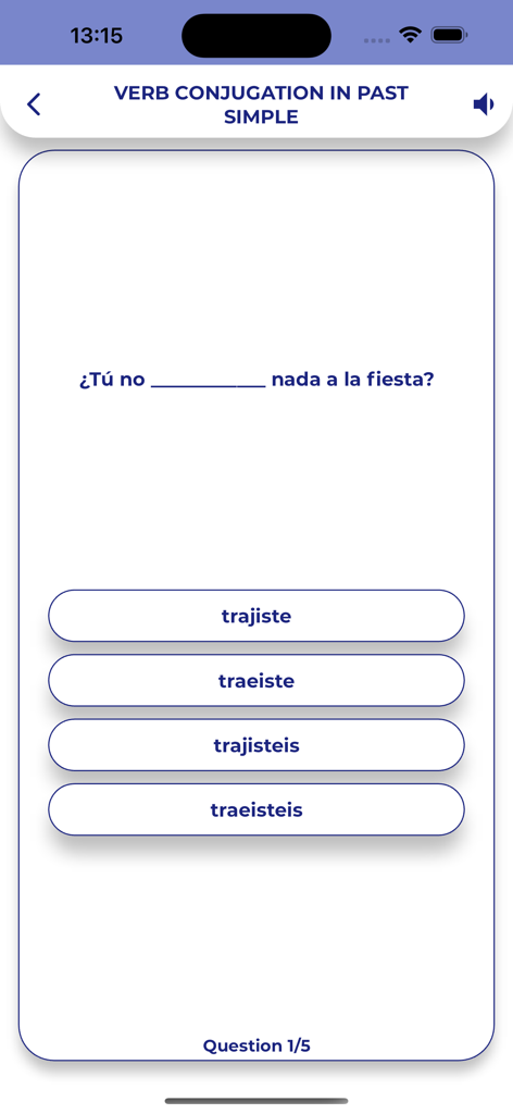Spanish GrammarーLessons・Tests - Spanish grammar quiz for verb conjugation in past simple tense