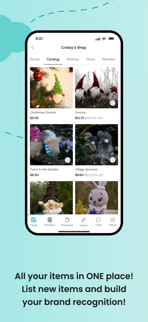 Tedooo - Tedooo app seller shop interface displaying handmade craft items