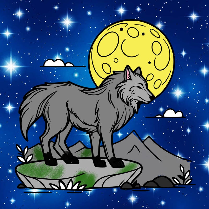 wolf moonlight