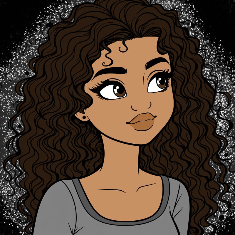 realistic girl with curly hair