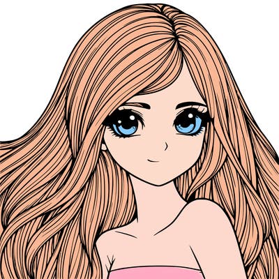 realistic girl pretty long hair