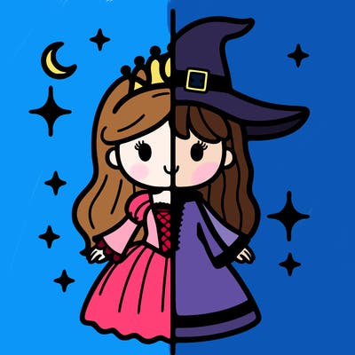 split princess and witch