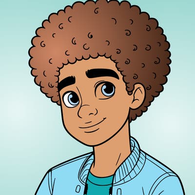 teen boy with afro