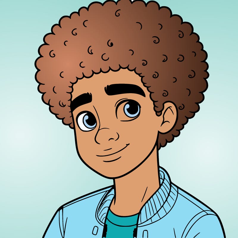 teen boy with afro