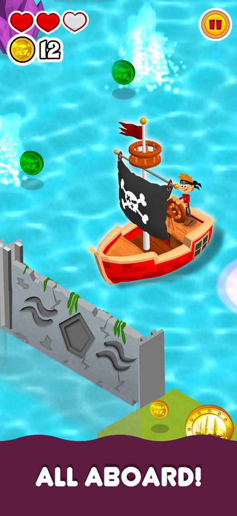 Math Land: Addition Games Kids - Pirate character sailing a ship in the Math Land educational math game