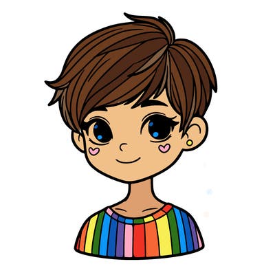 girl with hair in pixie cut