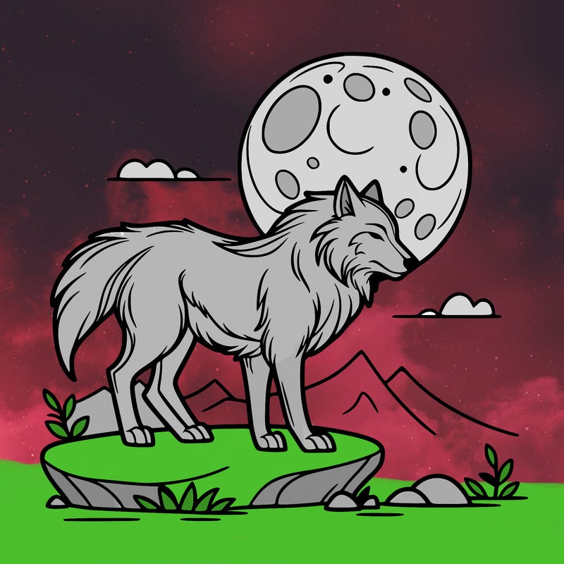 wolf moonlight