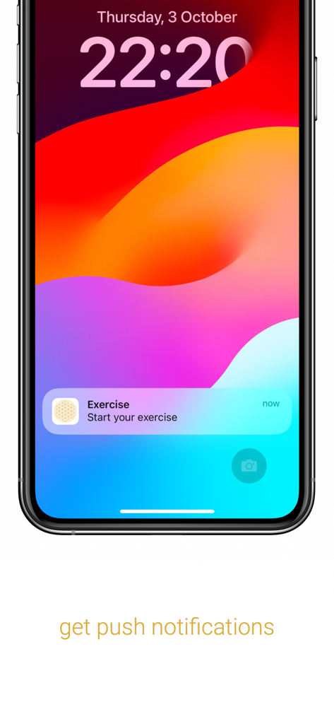 iGong - Yoga & Meditation - iPhone lock screen displaying a push notification from iGong to start an exercise session