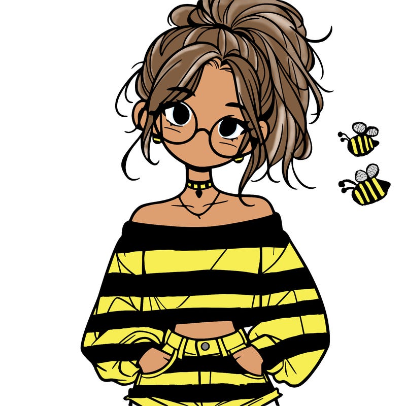 girl with a messy ponytail glasses a baggy crop top and jean shorts