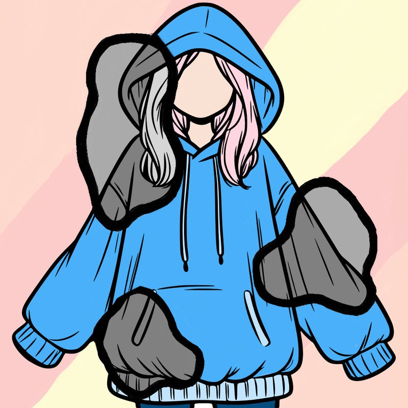 girl in oversized hoodie