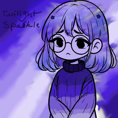 sad girl with glasses in a sweater