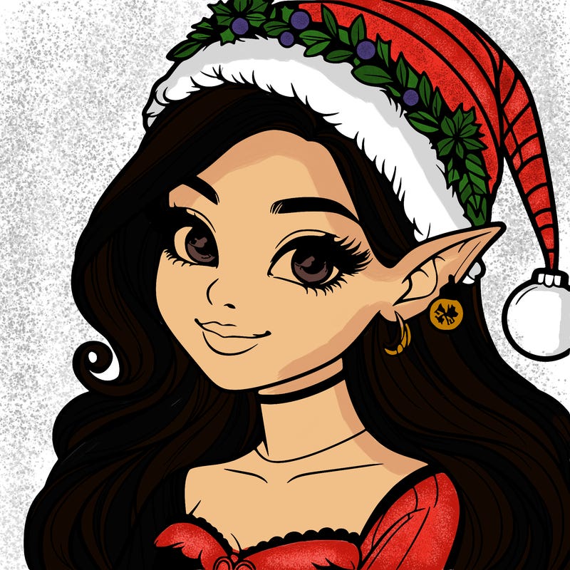 christmas girl elf realistic