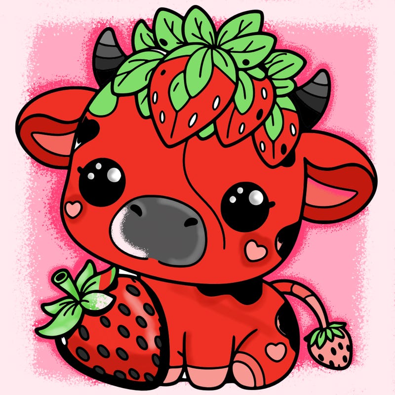 cute strawberry cow