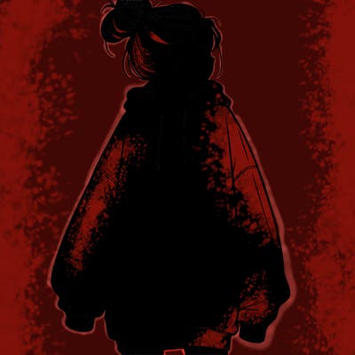 realistic girl with a oversized sweatshirt on and a bun