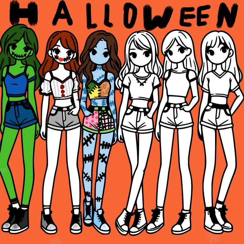 a group of girls wearing crop tops and shorts