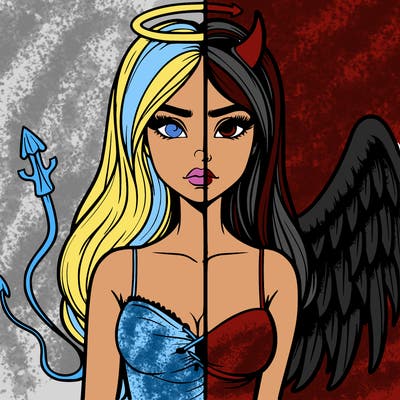 devil vs angel realistic girl