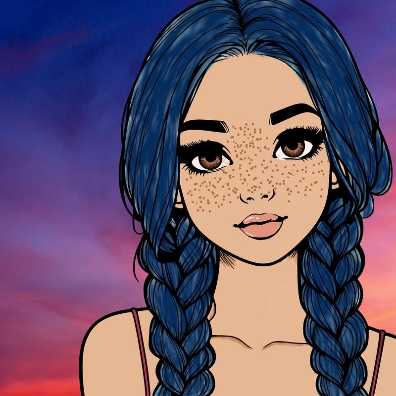 realistic girl with braids