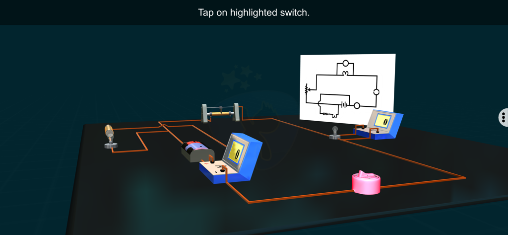 Circuit Diagram – EduTech Era - コンポーネントとデジタルディスプレイを備えた電気回路のインタラクティブな3Dモデル