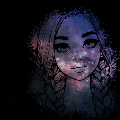 realistic girl with braids