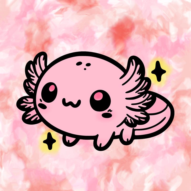 cute easy baby axolotl