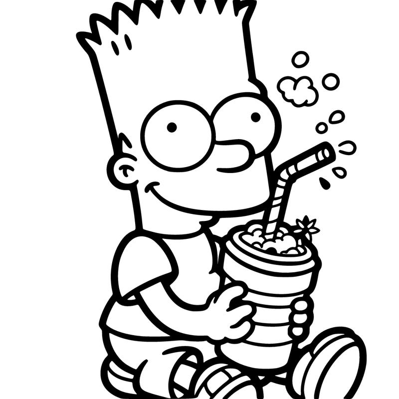 bart drinking a cold slushy