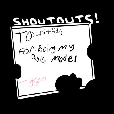 blank canvas that says above it shoutouts