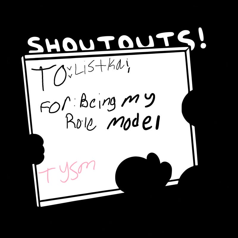 blank canvas that says above it shoutouts