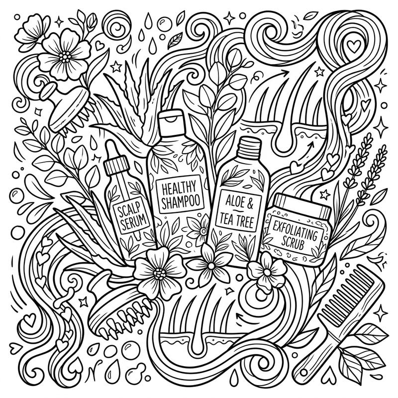 Explore the world of healthy hair and scalp care with this beautifully detailed coloring page designed specifically for teens. It's a fun and creative way to learn about wellness while expressing your artistic side.