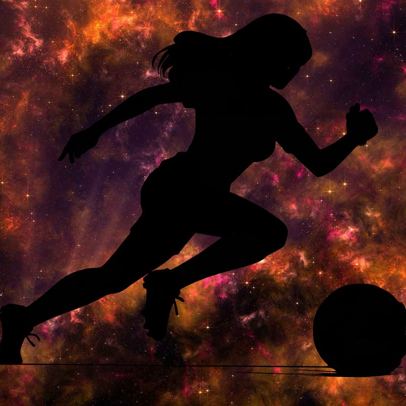 realistic woman playing soccer